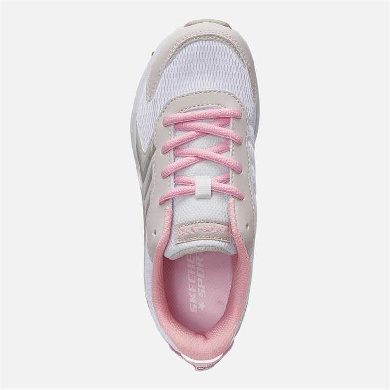 SKECHERS Girls Microspec Tread Extraordinary Ease Trainers Natural/Light Pink - Image 4