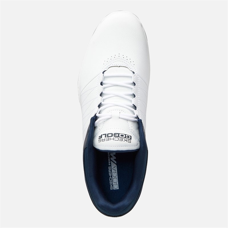 SKECHERS Mens Go Golf Pivot Water-Resistant Golf Shoes White/Navy - Image 4