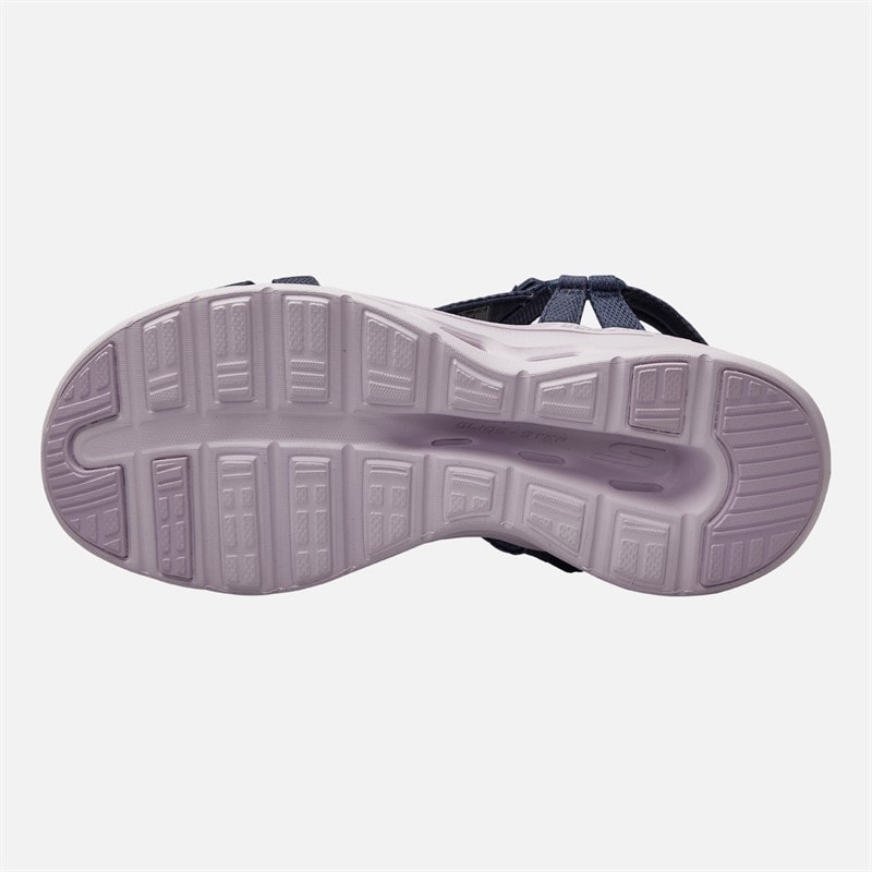 SKECHERS Womens Go Walk Glide-Step 2.0 Rowen Sandals Navy/Lavendar - Image 2