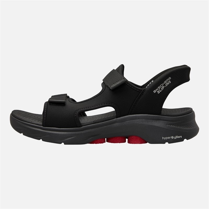 SKECHERS Mens Go Walk 7 Sandal Ken Sandals Black/Red - Image 1