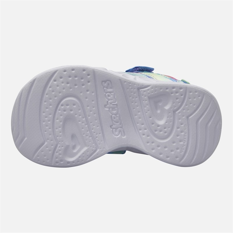 SKECHERS SPORT SKECHERS Infant Girls Heart Lights Color Groove Sandals Blue Metallic - Image 2