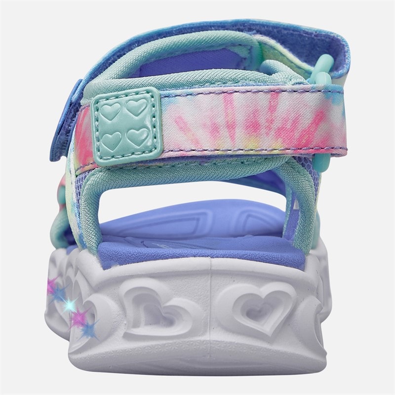 SKECHERS SPORT SKECHERS Infant Girls Heart Lights Color Groove Sandals Blue Metallic - Image 3