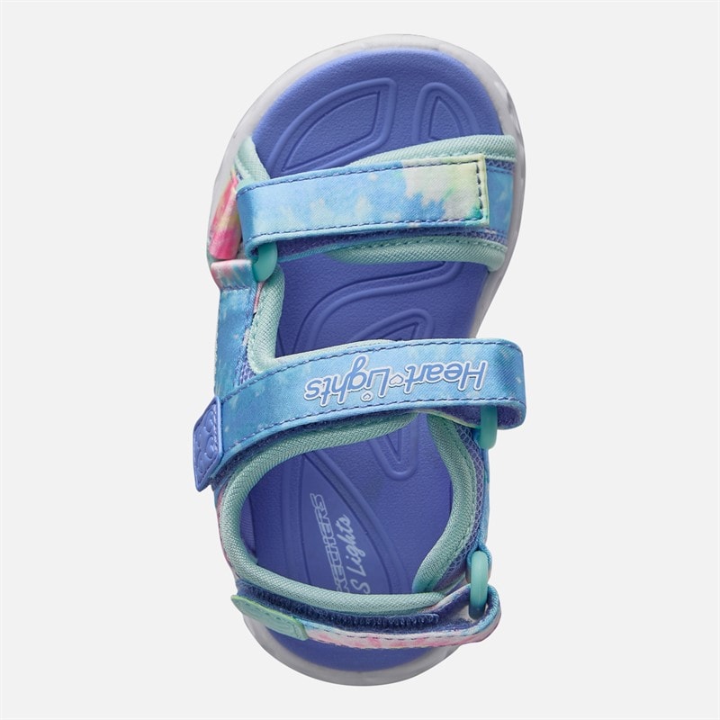 SKECHERS SPORT SKECHERS Infant Girls Heart Lights Color Groove Sandals Blue Metallic - Image 4
