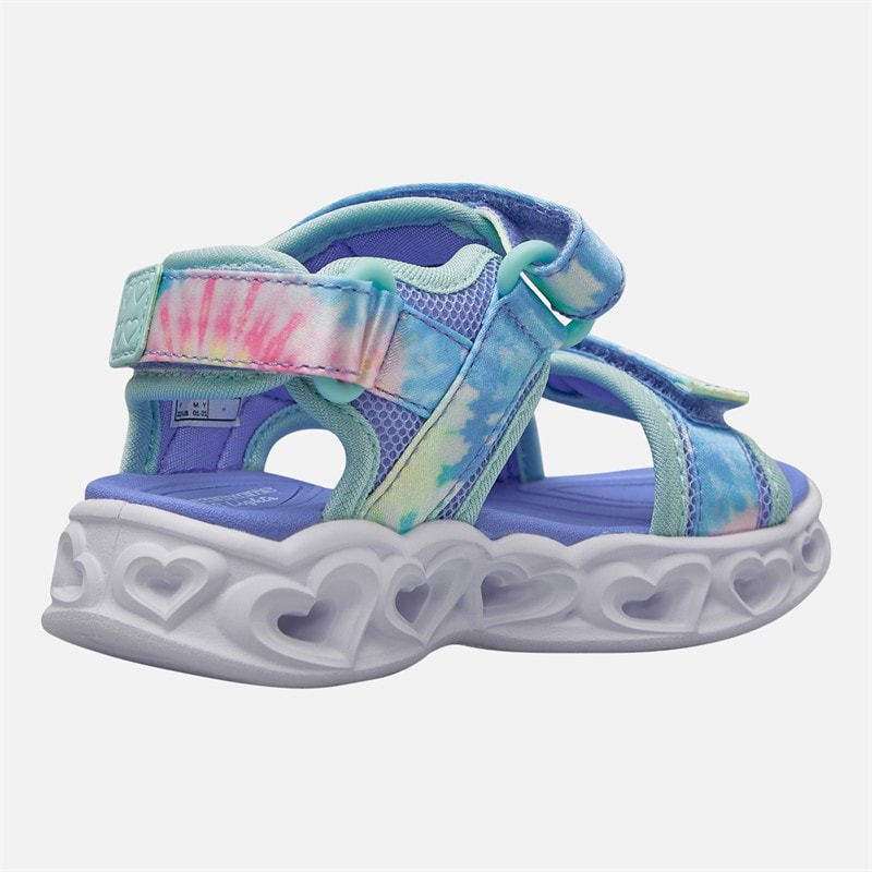 SKECHERS SPORT SKECHERS Infant Girls Heart Lights Color Groove Sandals Blue Metallic - Image 5