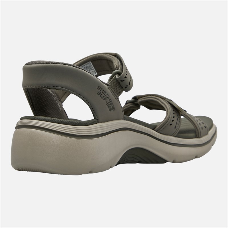 SKECHERS SPORT SKECHERS Womens Go Walk Arch Fit 2.0 Candace Sandals Olive - Image 5
