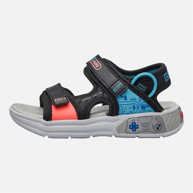 SKECHERS Boys Power Splash Sandals Black Metallic
