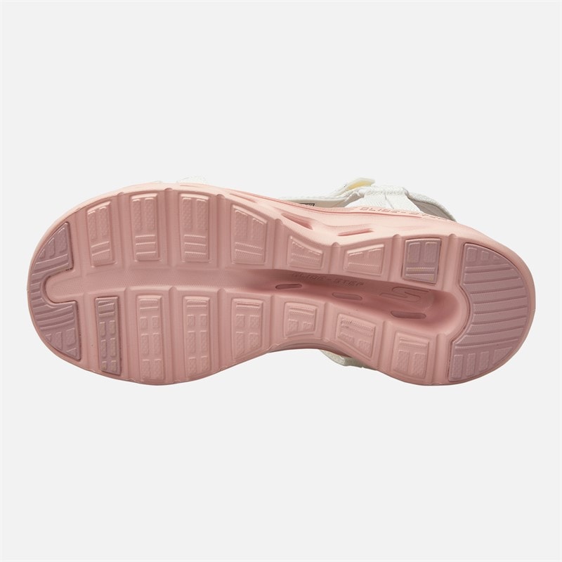 SKECHERS Womens Go Walk Glide-Step 2.0 Rowen Sandals White/Pink - Image 2