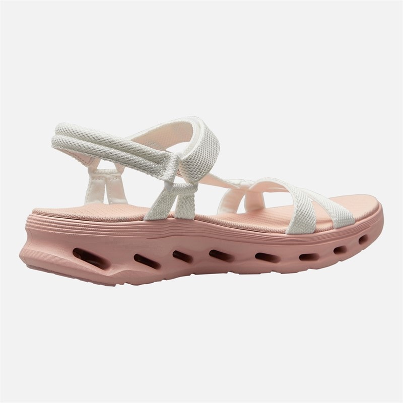 SKECHERS Womens Go Walk Glide-Step 2.0 Rowen Sandals White/Pink - Image 5