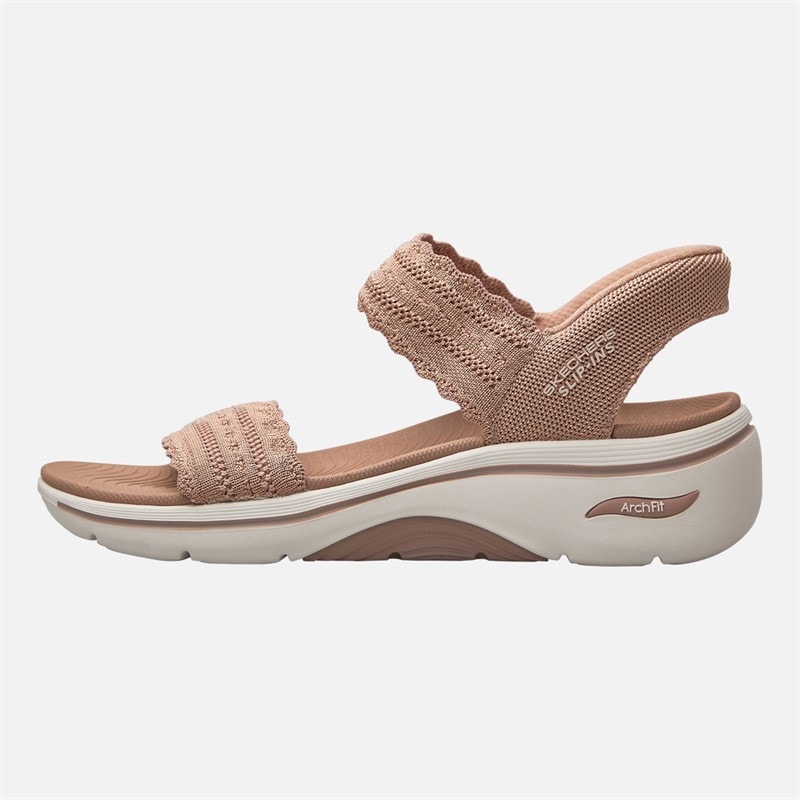 SKECHERS Womens Go Walk Arch Fit 2.0 Slip Ins Sandals Blush Pink - Image 1