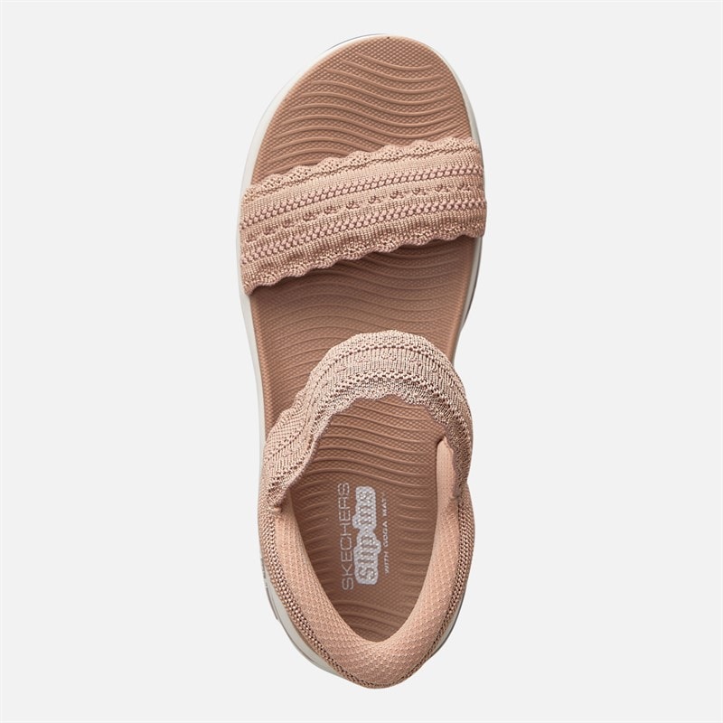 SKECHERS Womens Go Walk Arch Fit 2.0 Slip Ins Sandals Blush Pink - Image 4
