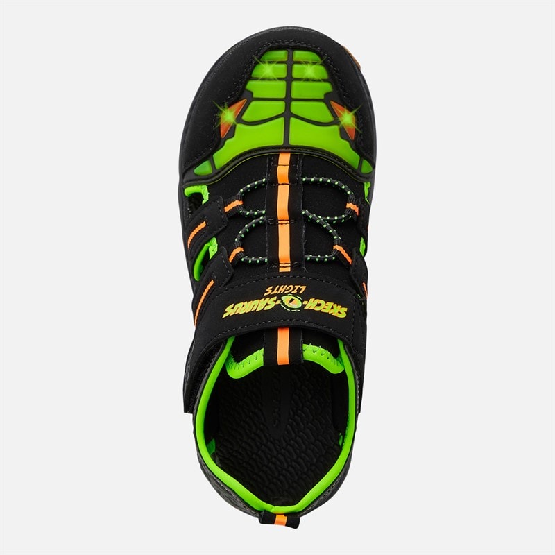 SKECHERS SPORT SKECHERS Boys C-Flex 2.0 Dino Rays Sandals Black/Lime - Image 4