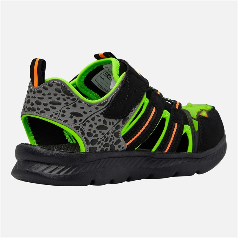 SKECHERS SPORT SKECHERS Boys C-Flex 2.0 Dino Rays Sandals Black/Lime - Image 5