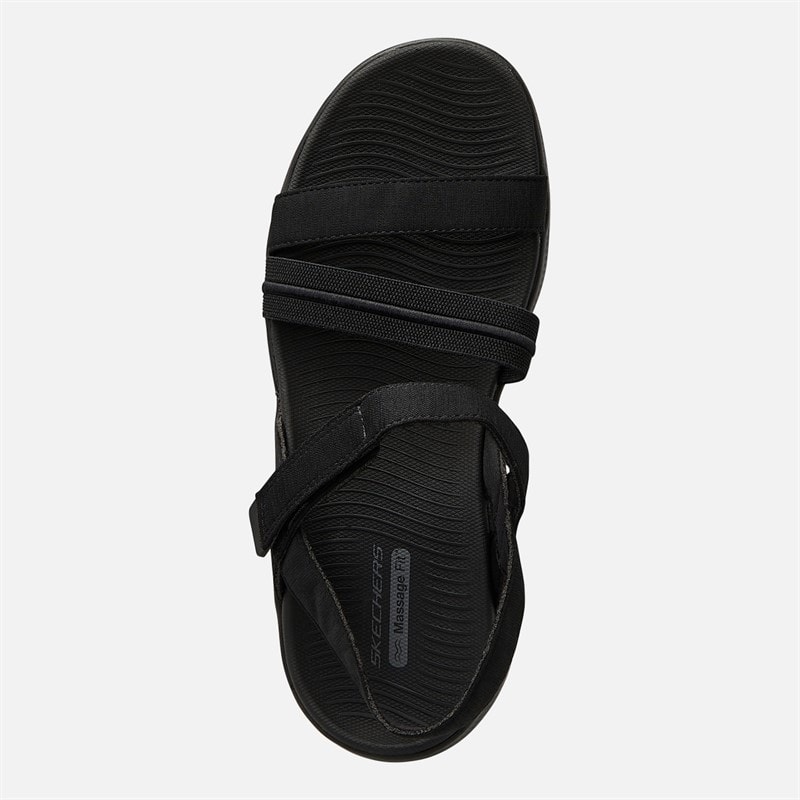 SKECHERS Womens Go Walk Massage Fit Incite Sandals Black - Image 4
