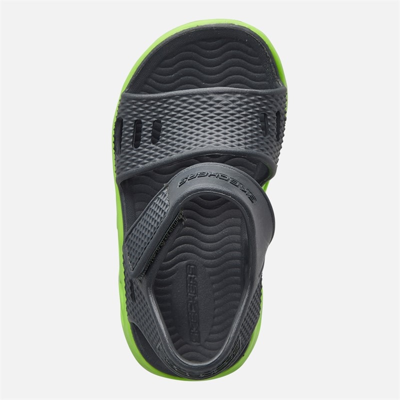 SKECHERS SPORT SKECHERS Boys Hypno-Splash Solzo Sandals Charcoal/Lime - Image 4
