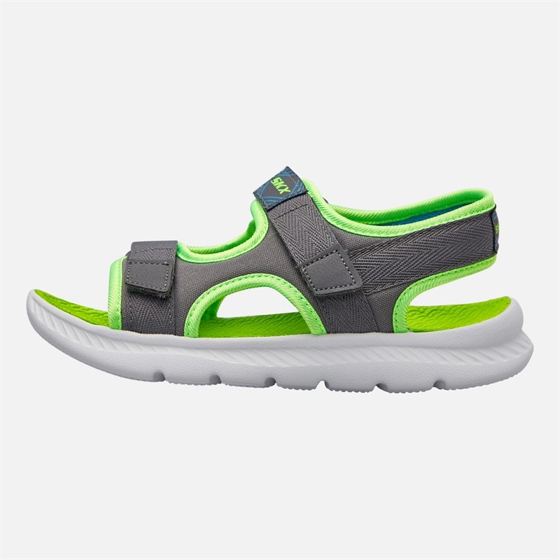 SKECHERS SPORT SKECHERS Boys C-Flex 2.0 Hydrowaves Sandals Charcoal/Lime - Image 1
