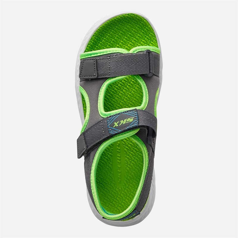 SKECHERS SPORT SKECHERS Boys C-Flex 2.0 Hydrowaves Sandals Charcoal/Lime - Image 4