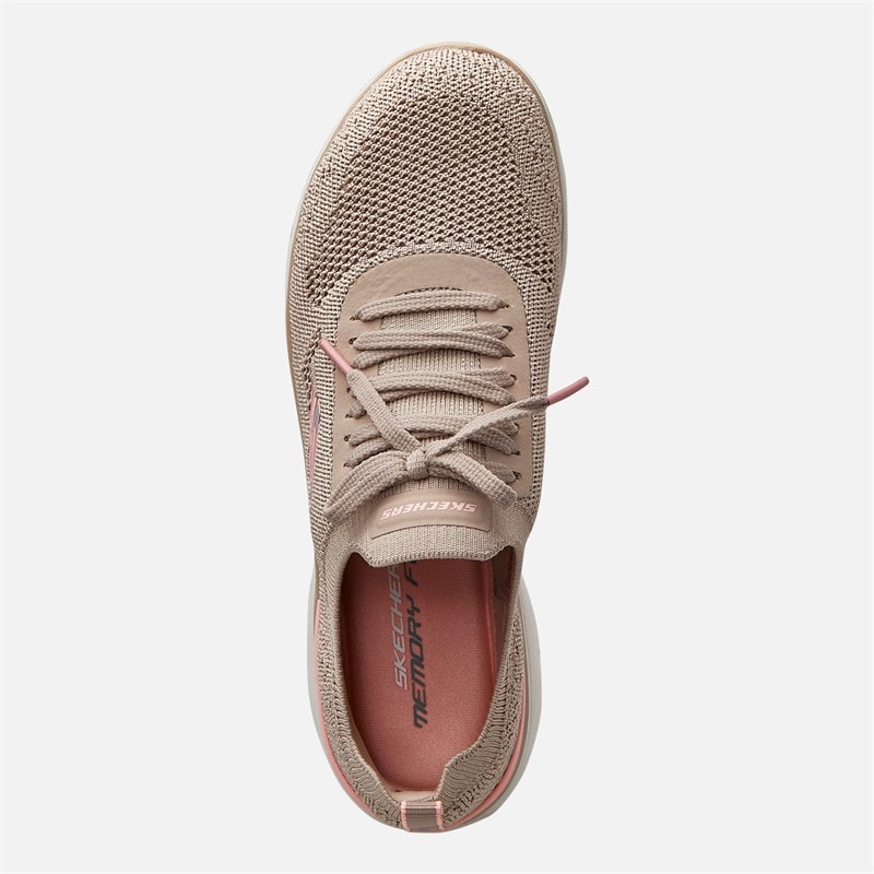 SKECHERS SPORT SKECHERS Womens Summits Sneak Peek Trainers Taupe/Pink - Image 4