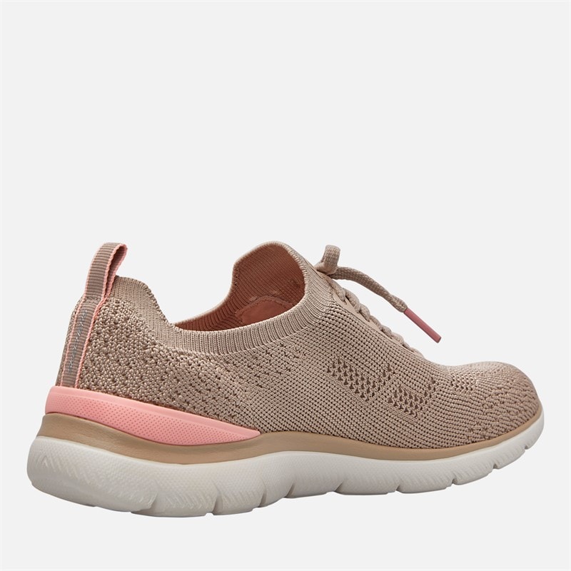 SKECHERS SPORT SKECHERS Womens Summits Sneak Peek Trainers Taupe/Pink - Image 5