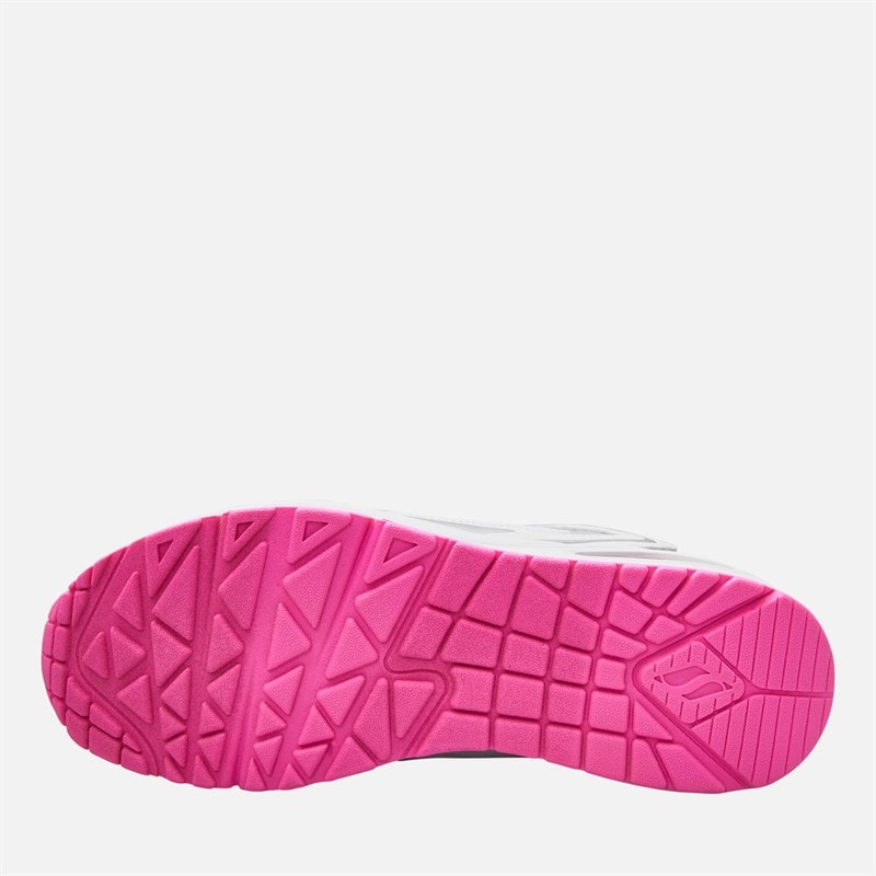 SKECHERS SPORT SKECHERS Junior Girls Uno So Wavy Skech-Air Trainers White/Pink - Image 2