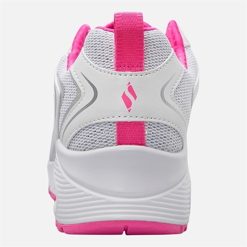 SKECHERS SPORT SKECHERS Junior Girls Uno So Wavy Skech-Air Trainers White/Pink - Image 3