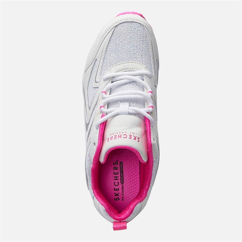 SKECHERS SPORT SKECHERS Junior Girls Uno So Wavy Skech-Air Trainers White/Pink - Image 4