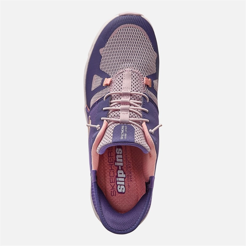 SKECHERS SPORT SKECHERS Womens Slip-Ins Glide Step Pro Trainers Purple/Coral - Image 4