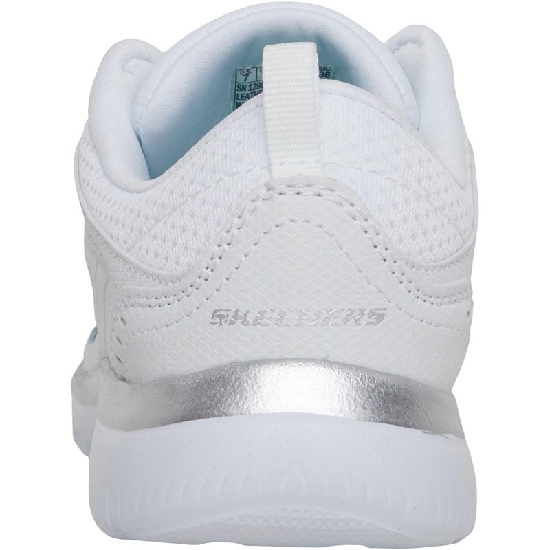 SKECHERS SPORT SKECHERS Womens Summits Suited Trainers White/Silver - Image 3