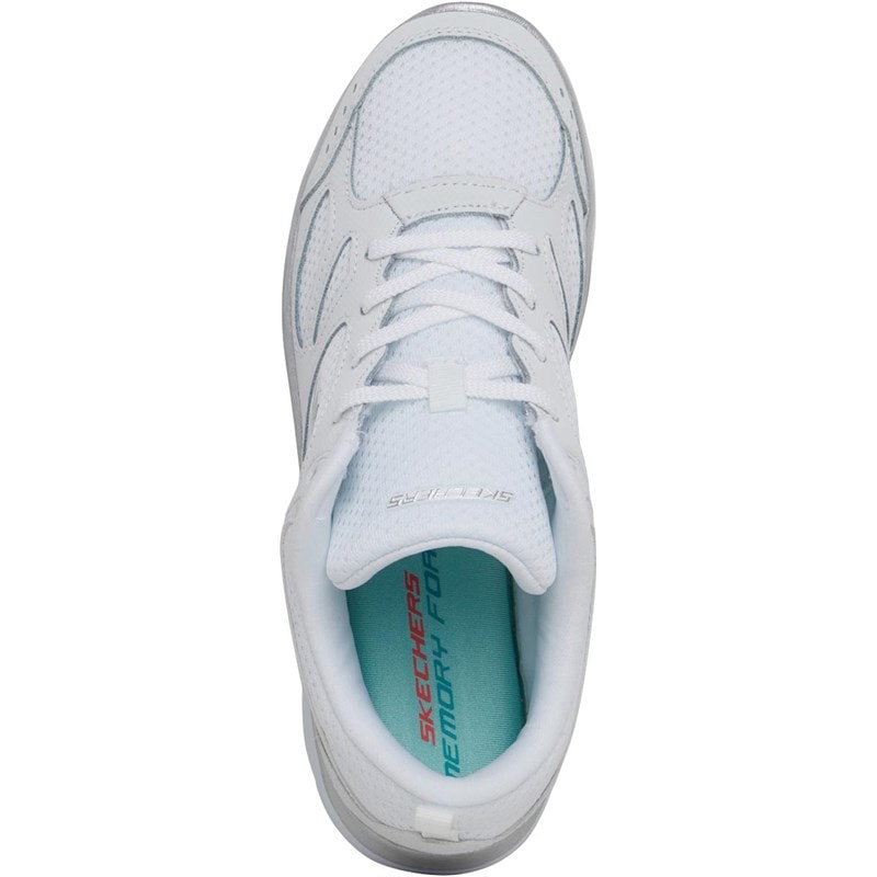 SKECHERS SPORT SKECHERS Womens Summits Suited Trainers White/Silver - Image 4