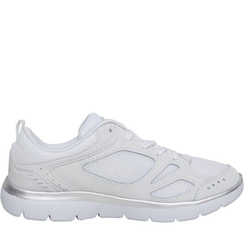 SKECHERS SPORT SKECHERS Womens Summits Suited Trainers White/Silver - Image 5