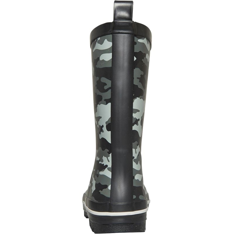 Mad Wax Junior Boys Camouflage Print Wellies Grey Camo - Image 4