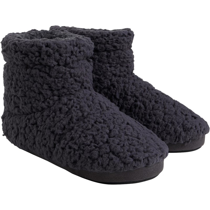 Mad Wax Junior Boys Sherpa Bootee Slippers Charcoal - Image 1
