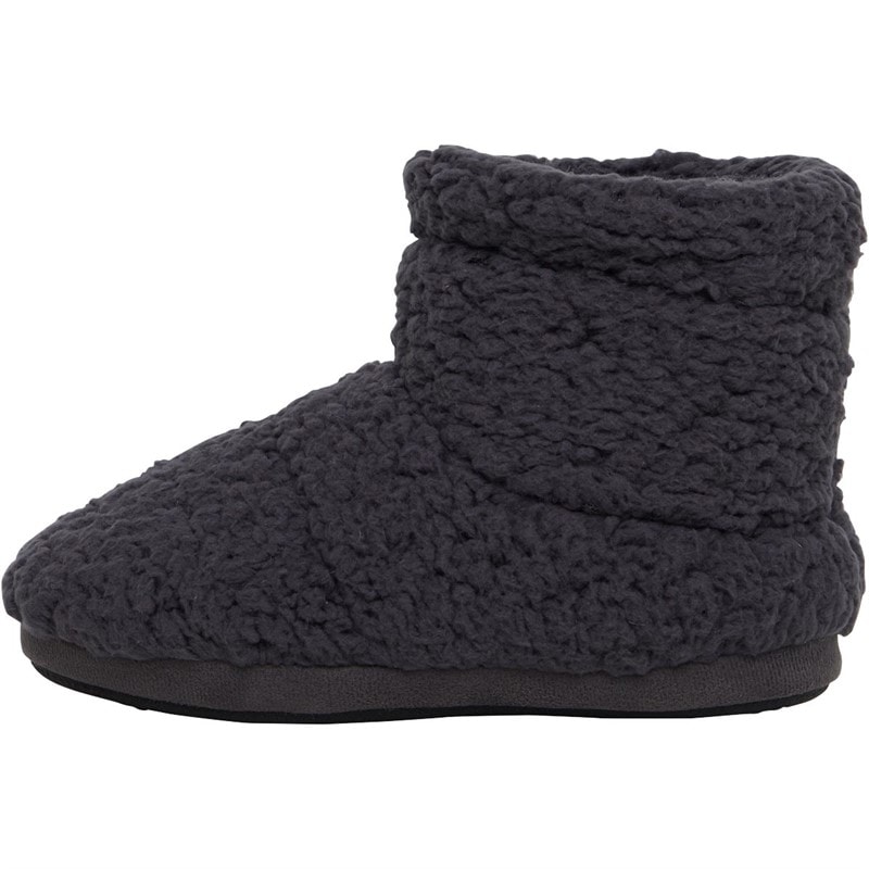 Mad Wax Junior Boys Sherpa Bootee Slippers Charcoal - Image 2