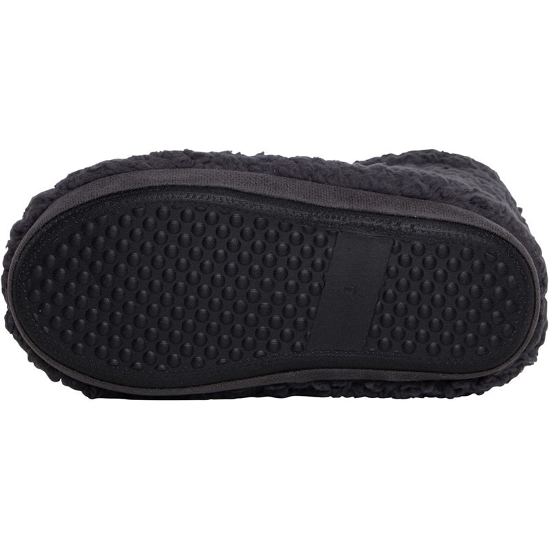 Mad Wax Junior Boys Sherpa Bootee Slippers Charcoal - Image 3