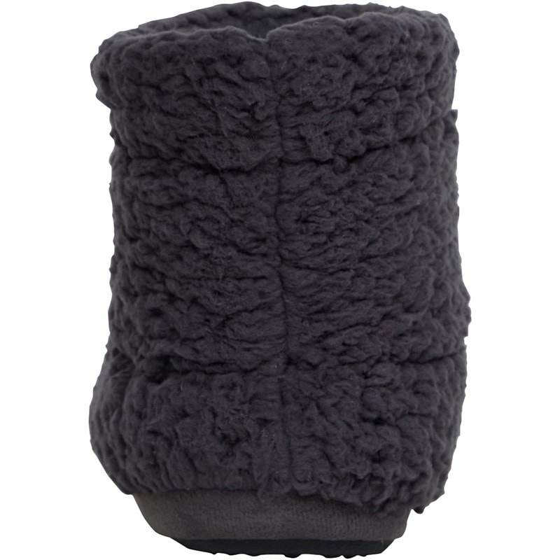 Mad Wax Junior Boys Sherpa Bootee Slippers Charcoal - Image 4