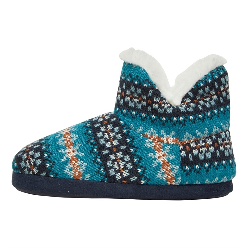 Mad Wax Boys Fairisle Bootee Slippers Blue/Multi - Image 2