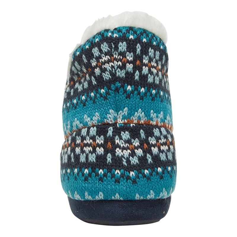 Mad Wax Boys Fairisle Bootee Slippers Blue/Multi - Image 4