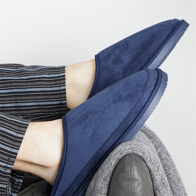 Mad Wax Mens Kinross Mule Slippers Navy - Image 1