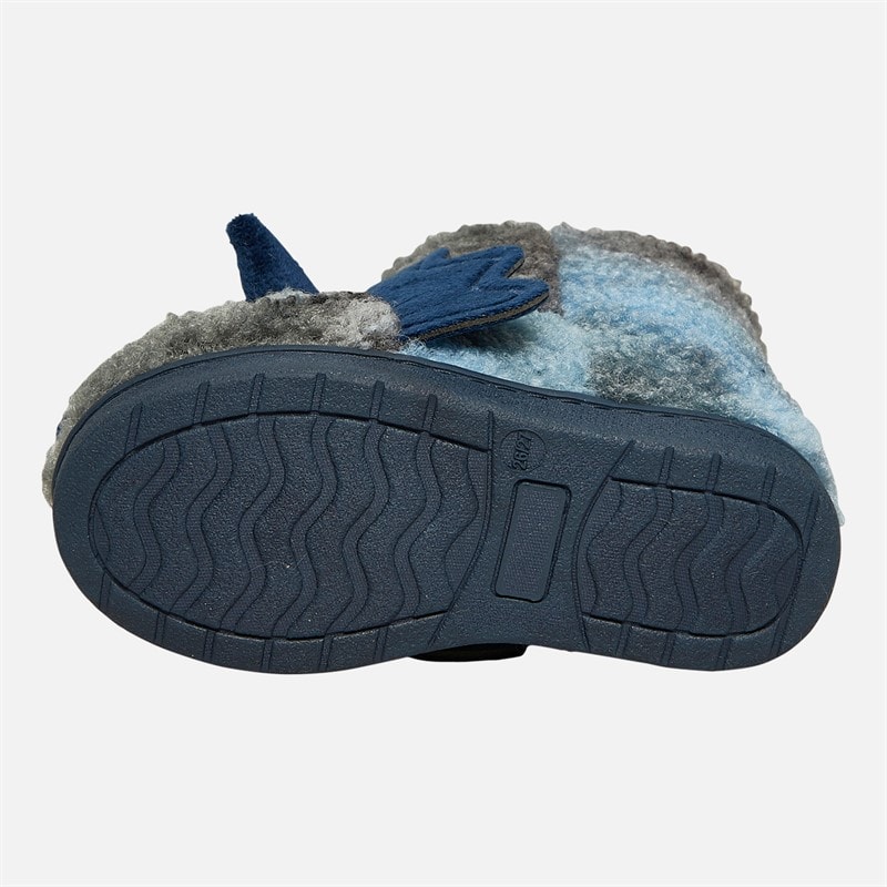 Mad Wax Boys Dinosaur Bootie Slippers Grey/Blue - Image 3