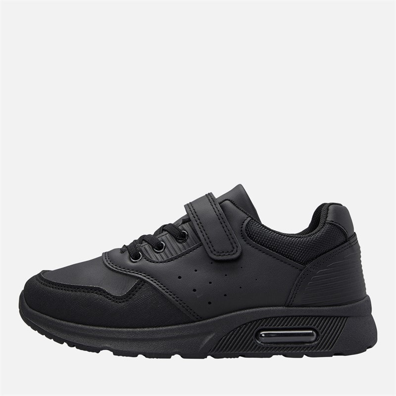 Mad Wax Junior Boys Strap Trainers Black Pu