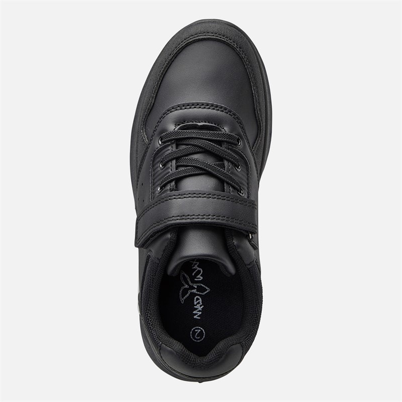 Mad Wax Junior Boys Strap Trainers Black Pu - Image 4