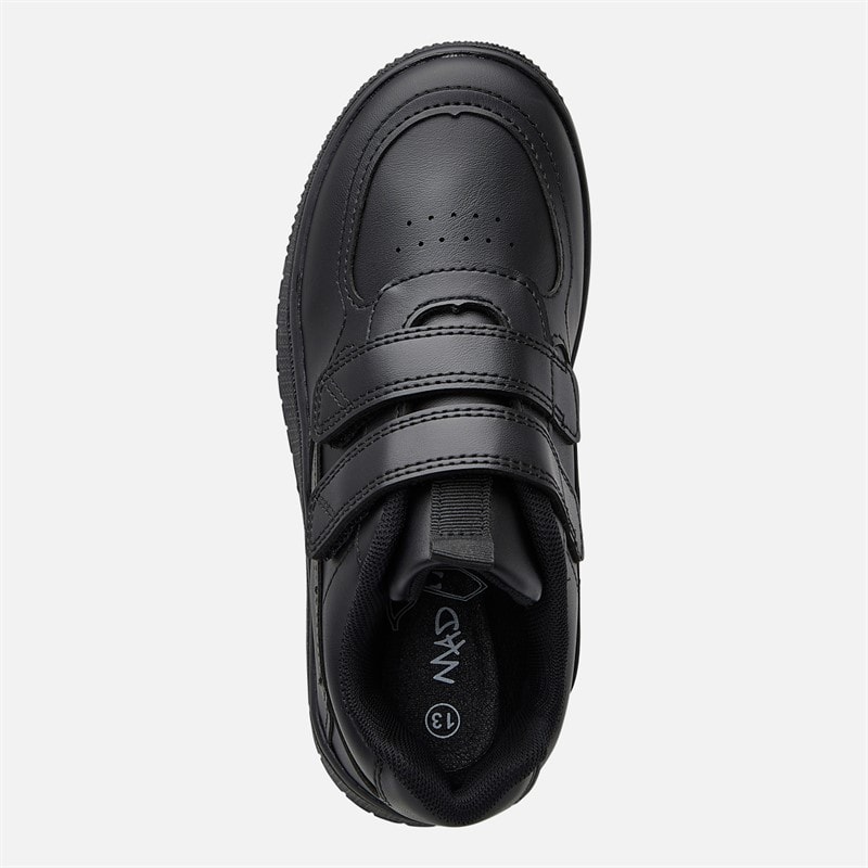 Mad Wax Junior Boys Dual Strap Trainers Black Pu - Image 4