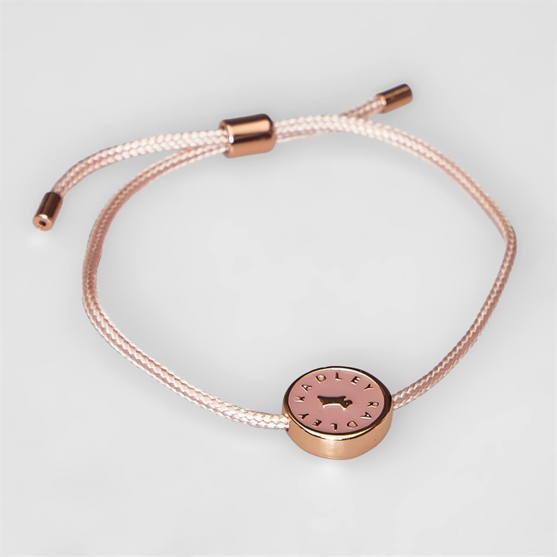 RADLEY Womens Friendship Bracelet With Pink Enamel Charm 18ct Rose Gold Plated - Image 2
