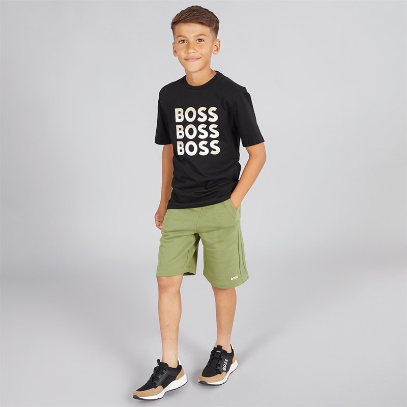 BOSS Boys Shorts Dark Green - Image 4