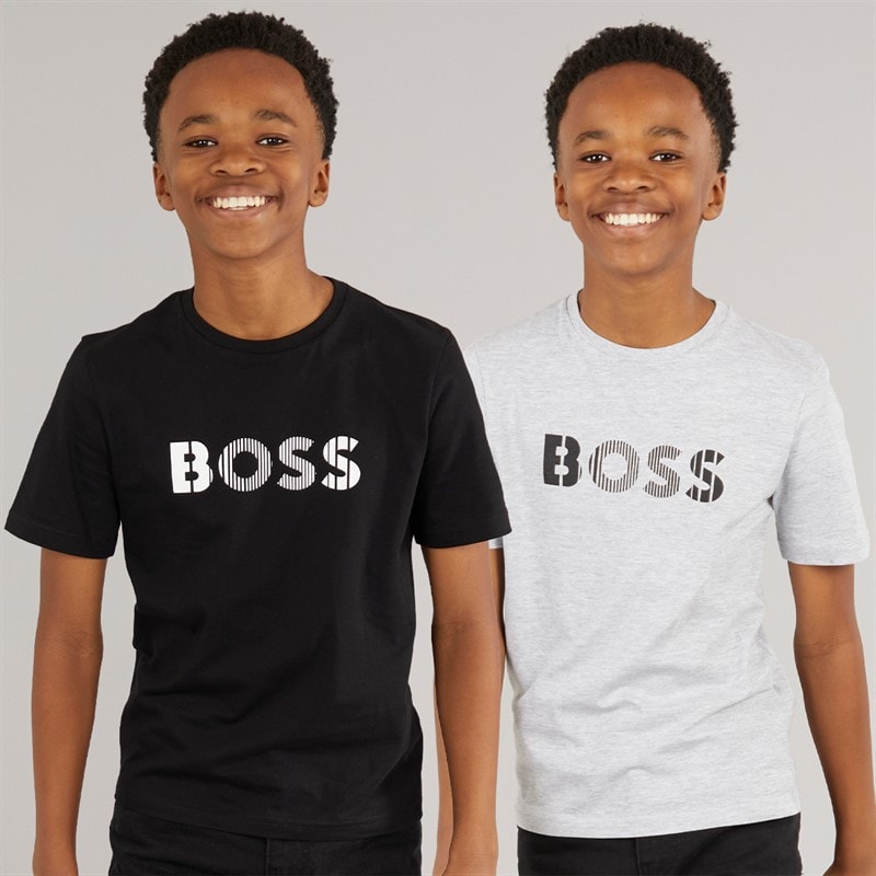 BOSS Boys Two Pack T-Shirt Black/Grey