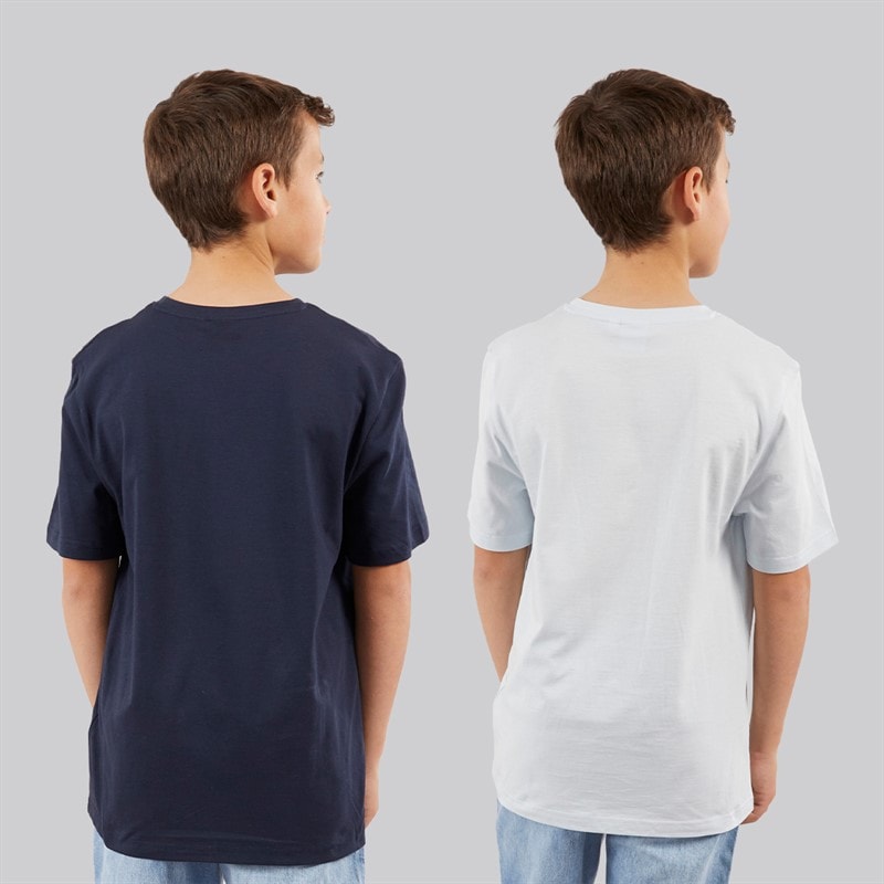 BOSS Boys Two Pack T-Shirts Navy  Pale Blue - Image 2