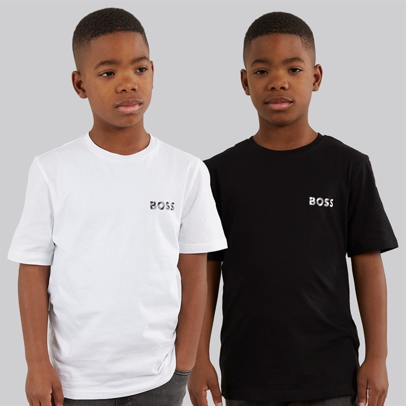 BOSS Boys Two Pack T-Shirts Black/White Black  White
