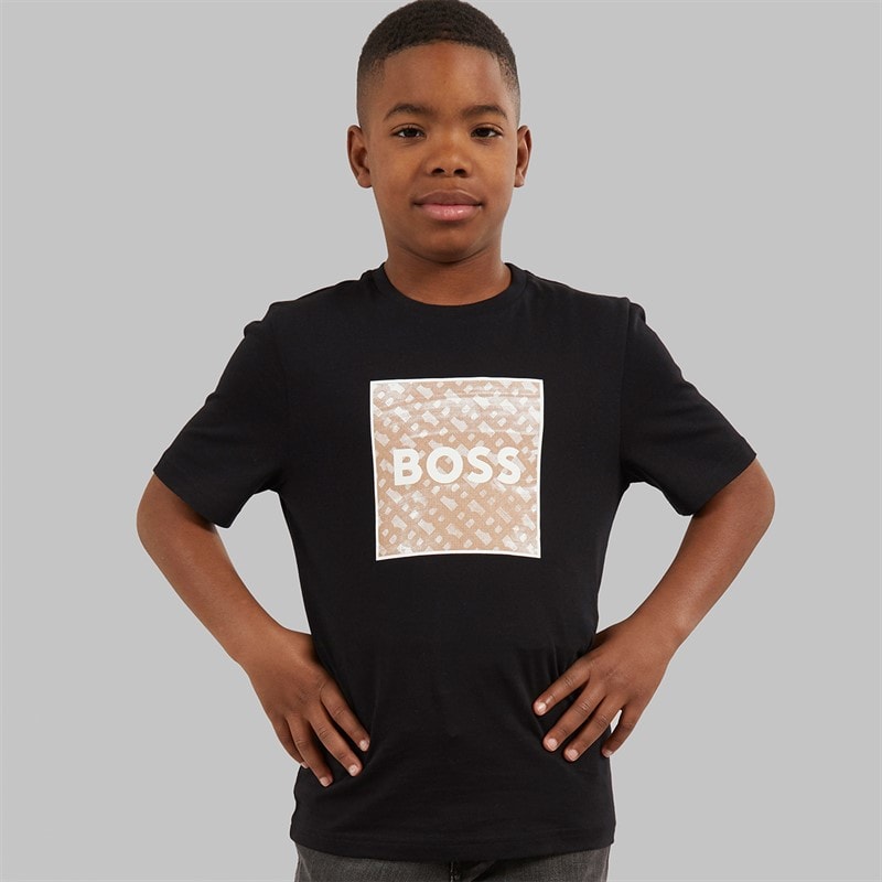 BOSS Boys Short Sleeve T-Shirt Black - Image 2