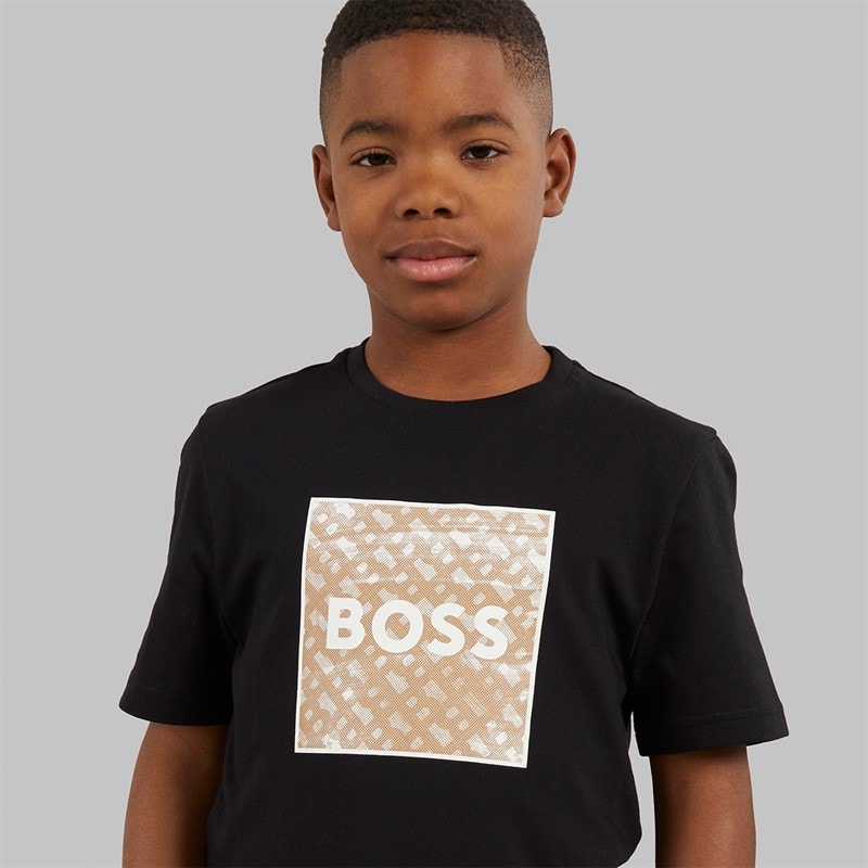 BOSS Boys Short Sleeve T-Shirt Black - Image 5