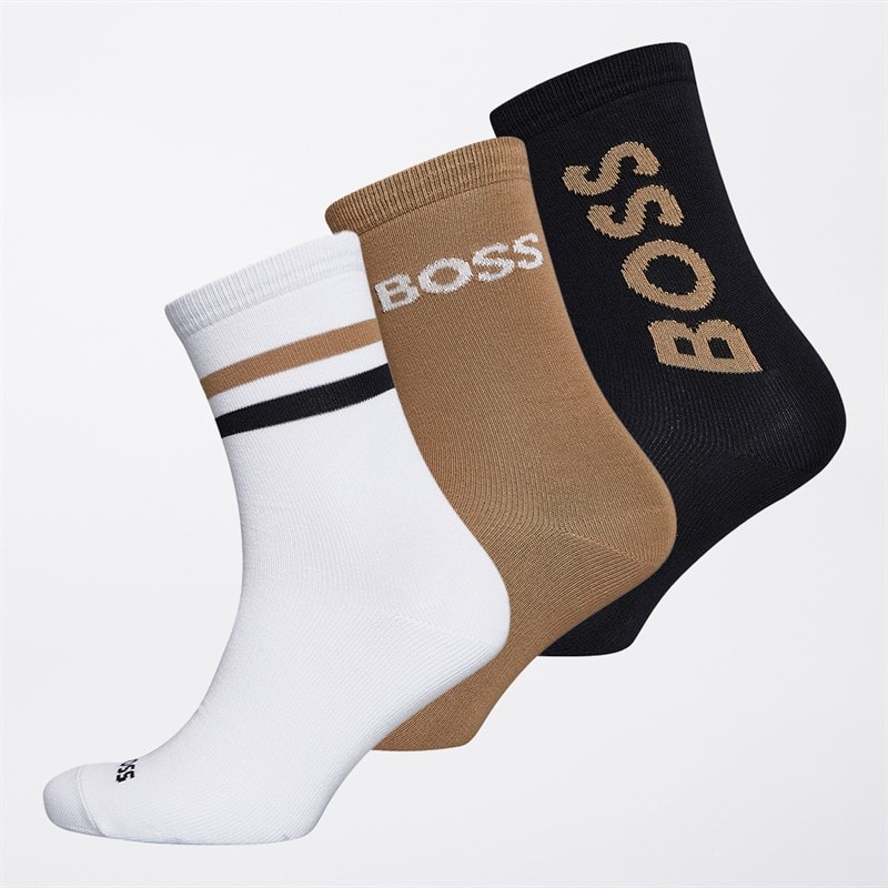 BOSS Boys Three Pack Socks Black