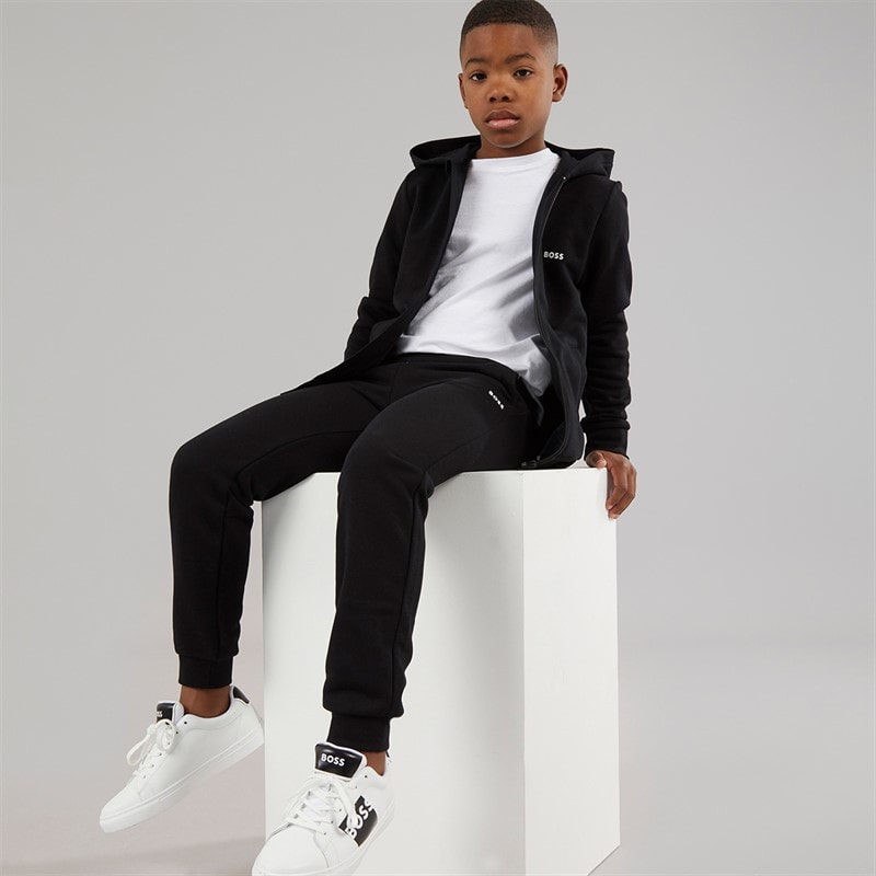 BOSS Boys Zip Through Hoodie Black - Image 3